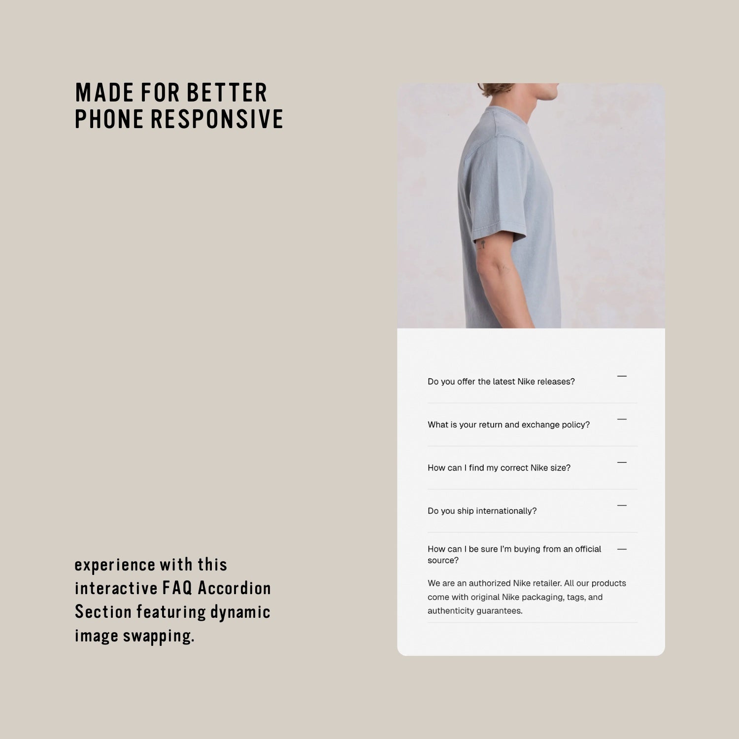 FAQ Accordion with Dynamic Image Swapping