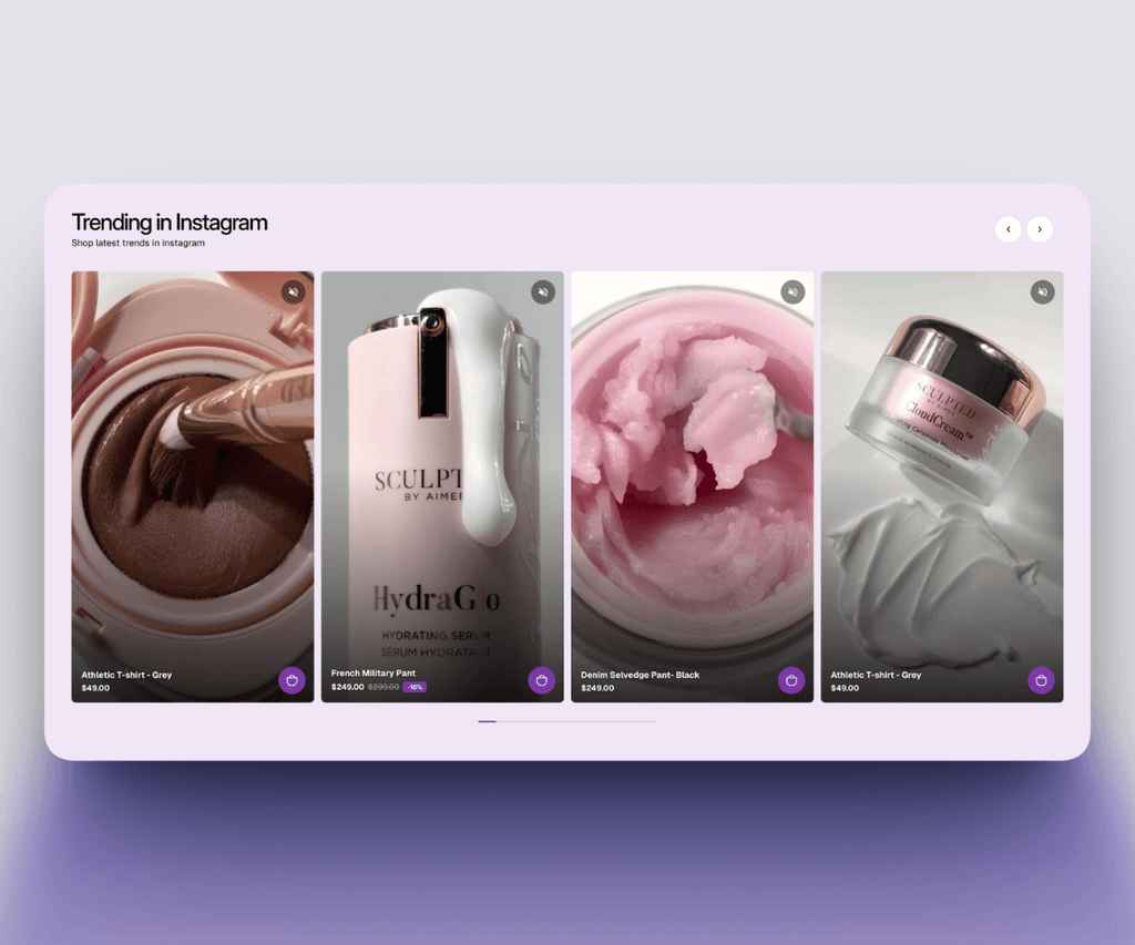 Shoppable Video Section