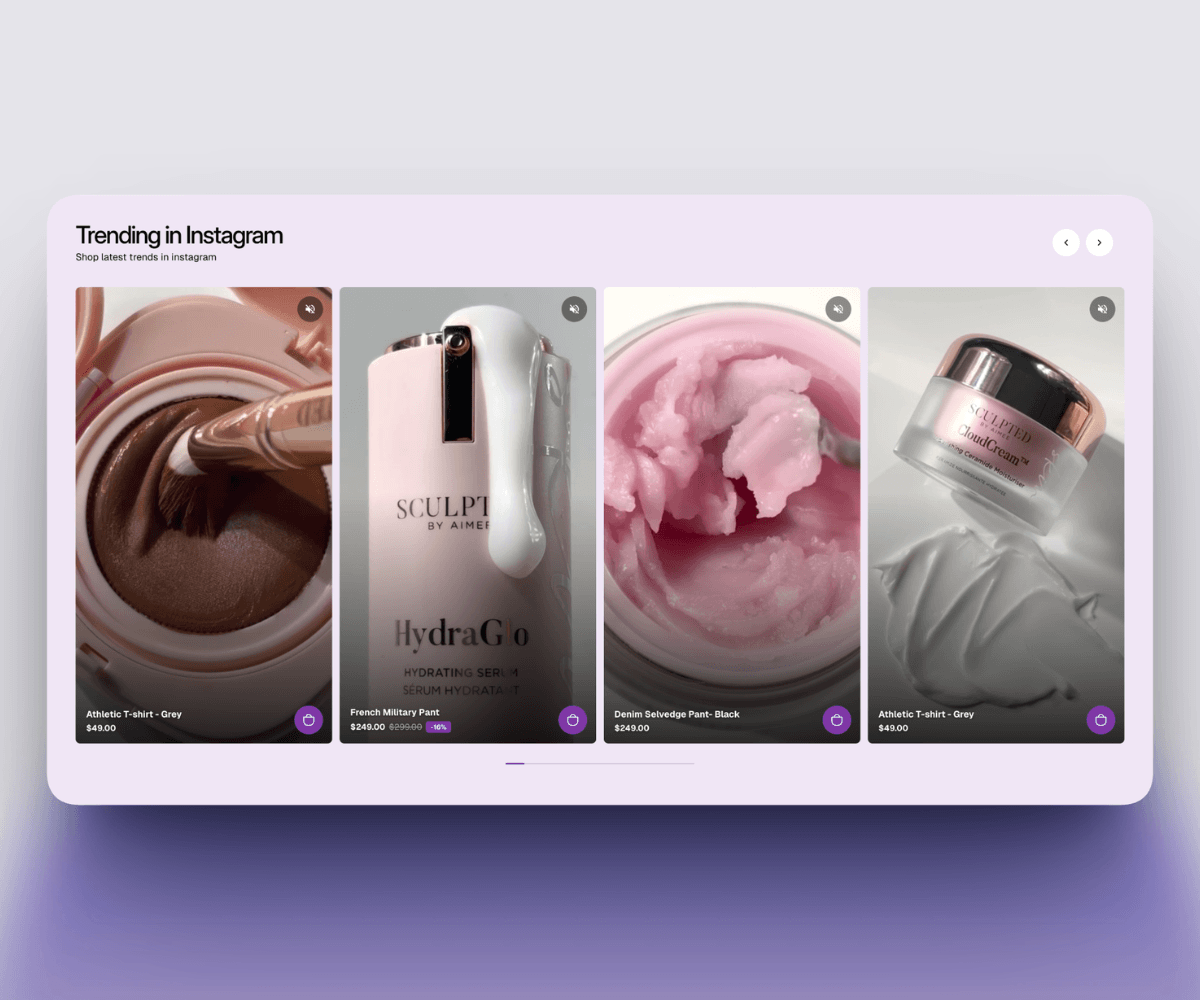 Shoppable Video Section