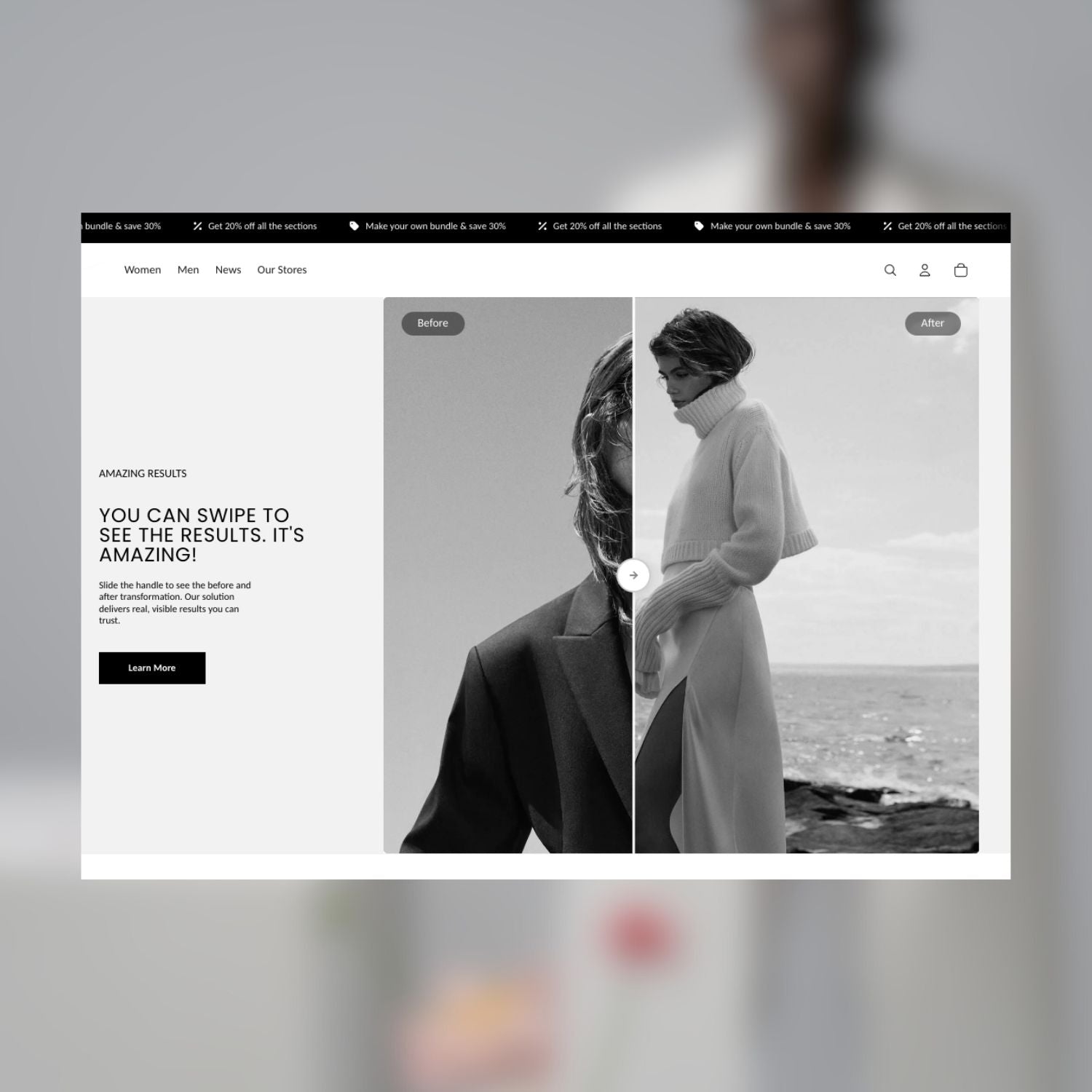 Before & After Image Slider Section for Shopify 2.0