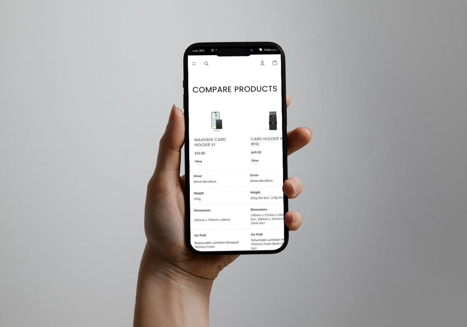 Product Comparison Section for Shopify 2.0